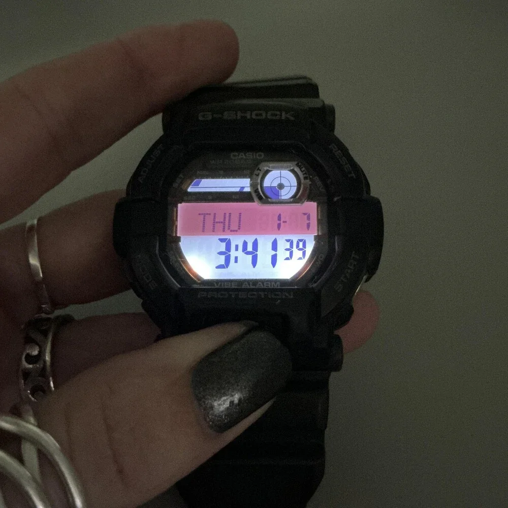 Casio G-Shock GD-350 Mens Watch 50mm Gray Digital Black Resin Alarm New Battery